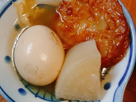 玉子と大根と玉ねぎ天の煮物